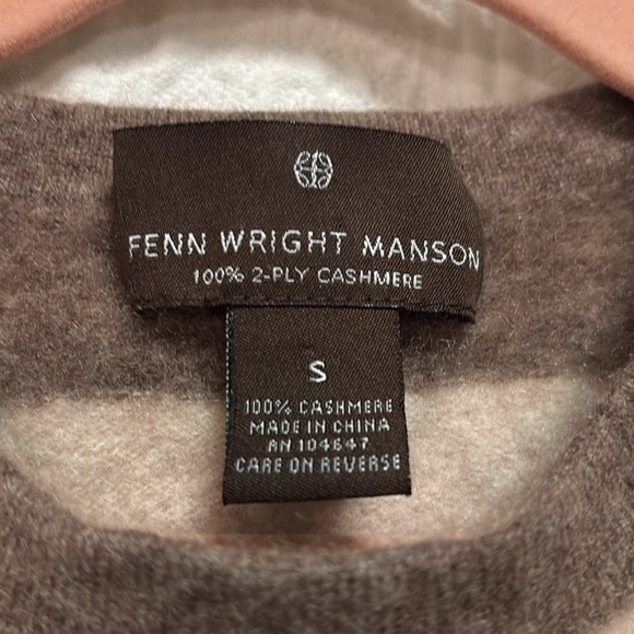 Kids Fenn Wright Manson Cashmere striped brown winter wear long sleeve shirt - Picture 2 of 4